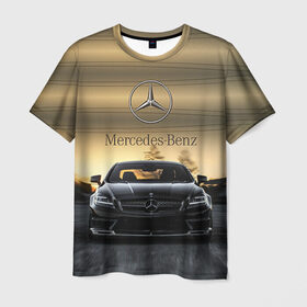 Мужская футболка 3D с принтом Mercedes в Екатеринбурге, 100% полиэфир | прямой крой, круглый вырез горловины, длина до линии бедер | amg | benz | mercedes | бенс | бенц | мерседес