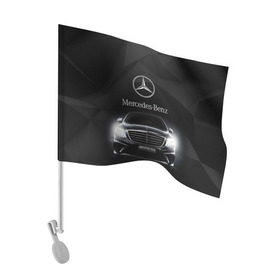 Флаг для автомобиля с принтом Mercedes в Екатеринбурге, 100% полиэстер | Размер: 30*21 см | amg | benz | mercedes | бенс | бенц | мерседес