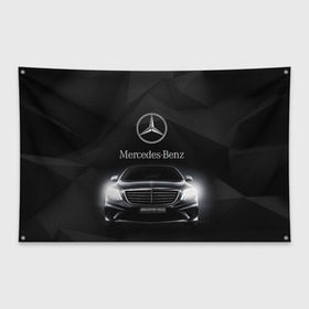 Флаг-баннер с принтом Mercedes в Екатеринбурге, 100% полиэстер | размер 67 х 109 см, плотность ткани — 95 г/м2; по краям флага есть четыре люверса для крепления | amg | benz | mercedes | бенс | бенц | мерседес