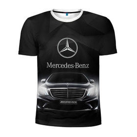 Мужская футболка 3D спортивная с принтом Mercedes в Екатеринбурге, 100% полиэстер с улучшенными характеристиками | приталенный силуэт, круглая горловина, широкие плечи, сужается к линии бедра | amg | benz | mercedes | бенс | бенц | мерседес