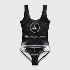 Купальник-боди 3D с принтом Mercedes в Екатеринбурге, 82% полиэстер, 18% эластан | Круглая горловина, круглый вырез на спине | Тематика изображения на принте: amg | benz | mercedes | бенс | бенц | мерседес