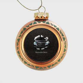 Стеклянный ёлочный шар с принтом Mercedes в Екатеринбурге, Стекло | Диаметр: 80 мм | amg | benz | mercedes | бенс | бенц | кожа | мерседес