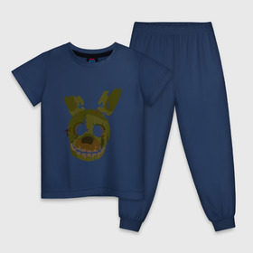 Детская пижама хлопок с принтом FNaF Springtrap в Екатеринбурге, 100% хлопок |  брюки и футболка прямого кроя, без карманов, на брюках мягкая резинка на поясе и по низу штанин
 | fnaf | фнаф