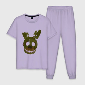 Мужская пижама хлопок с принтом FNaF Springtrap в Екатеринбурге, 100% хлопок | брюки и футболка прямого кроя, без карманов, на брюках мягкая резинка на поясе и по низу штанин
 | Тематика изображения на принте: fnaf | фнаф