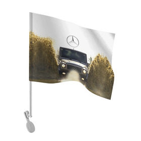 Флаг для автомобиля с принтом Mercedes в Екатеринбурге, 100% полиэстер | Размер: 30*21 см | amg | benz | gelentvagen | mercedes | бенс | бенц | гелентваген | гелик | мерседес