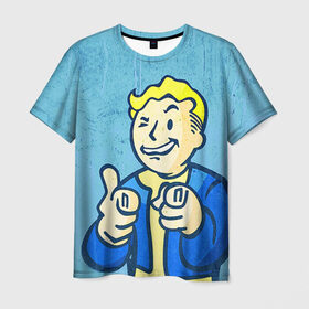 Мужская футболка 3D с принтом Fallout в Екатеринбурге, 100% полиэфир | прямой крой, круглый вырез горловины, длина до линии бедер | boy | fallout | vault | бункер | постапокалиптические | фалаут | фаллаут | фолаут | фоллаут