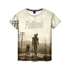 Женская футболка 3D с принтом Fallout в Екатеринбурге, 100% полиэфир ( синтетическое хлопкоподобное полотно) | прямой крой, круглый вырез горловины, длина до линии бедер | fallout | бункер | постапокалиптические | фалаут | фаллаут | фолаут | фоллаут