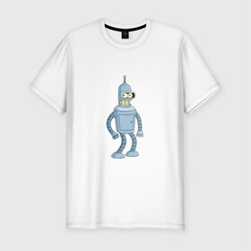 Мужская футболка премиум с принтом Bender/Бендер в Екатеринбурге, 92% хлопок, 8% лайкра | приталенный силуэт, круглый вырез ворота, длина до линии бедра, короткий рукав | 