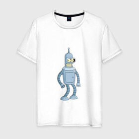 Мужская футболка хлопок с принтом Bender/Бендер в Екатеринбурге, 100% хлопок | прямой крой, круглый вырез горловины, длина до линии бедер, слегка спущенное плечо. | 