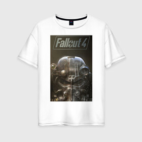 Женская футболка хлопок Oversize с принтом Fallout4 в Екатеринбурге, 100% хлопок | свободный крой, круглый ворот, спущенный рукав, длина до линии бедер
 | 