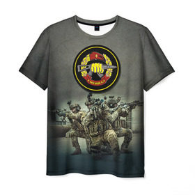 Мужская футболка 3D с принтом Спецназ в Екатеринбурге, 100% полиэфир | прямой крой, круглый вырез горловины, длина до линии бедер | альфа | армия | войска | гру | силовые структуры