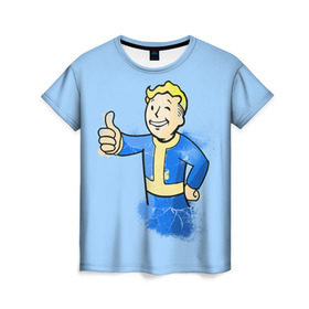 Женская футболка 3D с принтом Fallout в Екатеринбурге, 100% полиэфир ( синтетическое хлопкоподобное полотно) | прямой крой, круглый вырез горловины, длина до линии бедер | fallout | бункер | постапокалиптические | фалаут | фаллаут | фолаут | фоллаут