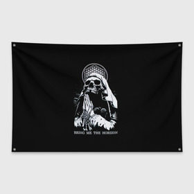 Флаг-баннер с принтом Bring Me The Horizon в Екатеринбурге, 100% полиэстер | размер 67 х 109 см, плотность ткани — 95 г/м2; по краям флага есть четыре люверса для крепления | bmth | bring me the horizon | hardcore | rock | музыка | рок