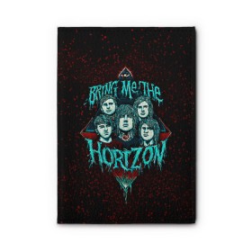 Обложка для автодокументов с принтом Bring Me The Horizon в Екатеринбурге, натуральная кожа |  размер 19,9*13 см; внутри 4 больших “конверта” для документов и один маленький отдел — туда идеально встанут права | bmth | bring me the horizon | hardcore | rock | музыка | рок