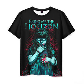 Мужская футболка 3D с принтом Bring Me The Horizon в Екатеринбурге, 100% полиэфир | прямой крой, круглый вырез горловины, длина до линии бедер | bmth | bring me the horizon | hardcore | rock | музыка | рок