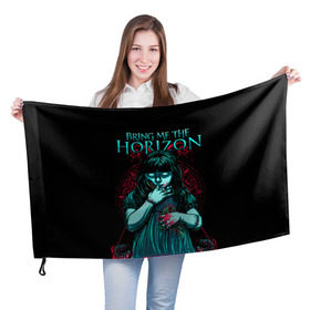 Флаг 3D с принтом Bring Me The Horizon в Екатеринбурге, 100% полиэстер | плотность ткани — 95 г/м2, размер — 67 х 109 см. Принт наносится с одной стороны | bmth | bring me the horizon | hardcore | rock | музыка | рок