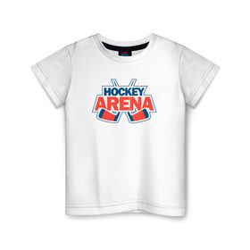 Детская футболка хлопок с принтом Hockey Arena в Екатеринбурге, 100% хлопок | круглый вырез горловины, полуприлегающий силуэт, длина до линии бедер | arena | hockey | для фанатов игры hockey arenahockeyarena
