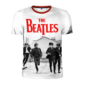 Мужская футболка 3D спортивная с принтом The Beatles в Екатеринбурге, 100% полиэстер с улучшенными характеристиками | приталенный силуэт, круглая горловина, широкие плечи, сужается к линии бедра | Тематика изображения на принте: beatles | rock | the beatles | битлз | битлс | битлы | рок