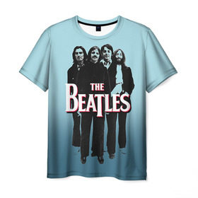 Мужская футболка 3D с принтом The Beatles в Екатеринбурге, 100% полиэфир | прямой крой, круглый вырез горловины, длина до линии бедер | beatles | rock | the beatles | битлз | битлс | битлы | рок