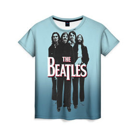 Женская футболка 3D с принтом The Beatles в Екатеринбурге, 100% полиэфир ( синтетическое хлопкоподобное полотно) | прямой крой, круглый вырез горловины, длина до линии бедер | beatles | rock | the beatles | битлз | битлс | битлы | рок