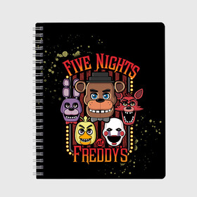 Тетрадь с принтом Five Nights At Freddys в Екатеринбурге, 100% бумага | 48 листов, плотность листов — 60 г/м2, плотность картонной обложки — 250 г/м2. Листы скреплены сбоку удобной пружинной спиралью. Уголки страниц и обложки скругленные. Цвет линий — светло-серый
 | five nights at freddys | fnaf | freddy | игры | медведь | мишка | фнаф | фредди