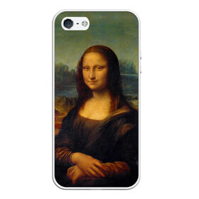 Чехол для Apple iPhone 5/5S силиконовый с принтом Леонардо да Винчи - Мона Лиза в Екатеринбурге, Силикон | Область печати: задняя сторона чехла, без боковых панелей | картина | леонардо да винчи | лиза | мона | мона лиза | художник