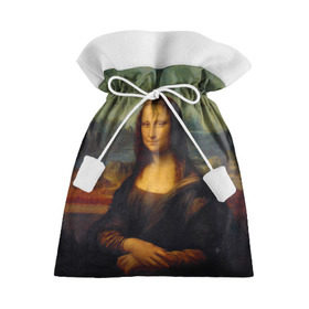 Подарочный 3D мешок с принтом Леонардо да Винчи - Мона Лиза в Екатеринбурге, 100% полиэстер | Размер: 29*39 см | картина | леонардо да винчи | лиза | мона | мона лиза | художник