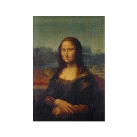 Обложка для паспорта матовая кожа с принтом Леонардо да Винчи - Мона Лиза в Екатеринбурге, натуральная матовая кожа | размер 19,3 х 13,7 см; прозрачные пластиковые крепления | картина | леонардо да винчи | лиза | мона | мона лиза | художник