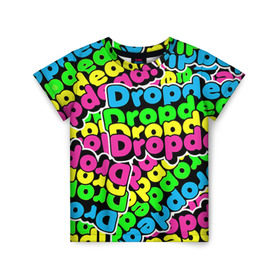 Детская футболка 3D с принтом Drop Dead в Екатеринбурге, 100% гипоаллергенный полиэфир | прямой крой, круглый вырез горловины, длина до линии бедер, чуть спущенное плечо, ткань немного тянется | Тематика изображения на принте: drop dead