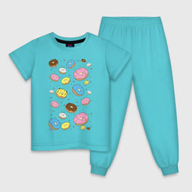 Детская пижама хлопок с принтом Пончики в Екатеринбурге, 100% хлопок |  брюки и футболка прямого кроя, без карманов, на брюках мягкая резинка на поясе и по низу штанин
 | гомер