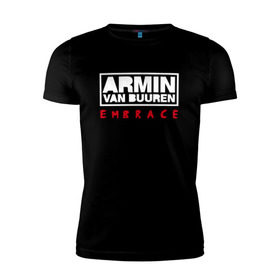 Мужская футболка премиум с принтом Armin van Buuren Embrace в Екатеринбурге, 92% хлопок, 8% лайкра | приталенный силуэт, круглый вырез ворота, длина до линии бедра, короткий рукав | armin van buuren | embrace | trance | только для личный витринarmin