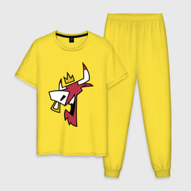 Мужская пижама хлопок с принтом Chicago Bulls (crown) в Екатеринбурге, 100% хлопок | брюки и футболка прямого кроя, без карманов, на брюках мягкая резинка на поясе и по низу штанин
 | 