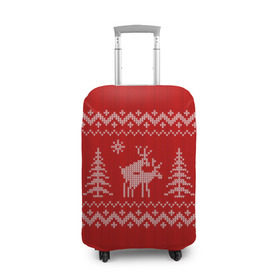 Чехол для чемодана 3D с принтом Свитер с оленями в Екатеринбурге, 86% полиэфир, 14% спандекс | двустороннее нанесение принта, прорези для ручек и колес | deer | new year | sweater | winter | зима | новый год | олени | рождество | с новым годом | сhristmas | свитер