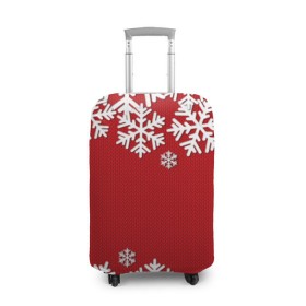 Чехол для чемодана 3D с принтом Снежинки в Екатеринбурге, 86% полиэфир, 14% спандекс | двустороннее нанесение принта, прорези для ручек и колес | new year | snowflake | sweater | winter | зима | новый год | рождество | с новым годом | сhristmas | свитер | снежинка