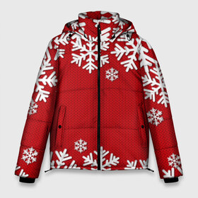 Мужская зимняя куртка 3D с принтом Снежинки в Екатеринбурге, верх — 100% полиэстер; подкладка — 100% полиэстер; утеплитель — 100% полиэстер | длина ниже бедра, свободный силуэт Оверсайз. Есть воротник-стойка, отстегивающийся капюшон и ветрозащитная планка. 

Боковые карманы с листочкой на кнопках и внутренний карман на молнии. | new year | snowflake | sweater | winter | зима | новый год | рождество | с новым годом | сhristmas | свитер | снежинка