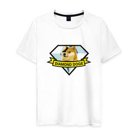 Мужская футболка хлопок с принтом Diamond doge в Екатеринбурге, 100% хлопок | прямой крой, круглый вырез горловины, длина до линии бедер, слегка спущенное плечо. | mgs