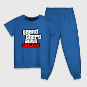 Детская пижама хлопок с принтом Grand Theft Auto Online в Екатеринбурге, 100% хлопок |  брюки и футболка прямого кроя, без карманов, на брюках мягкая резинка на поясе и по низу штанин
 | Тематика изображения на принте: rockstar