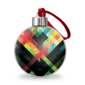 Ёлочный шар с принтом Гик в Екатеринбурге, Пластик | Диаметр: 77 мм | геометрия | паттерн | разноцветный