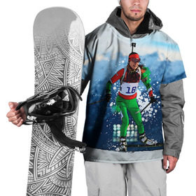 Накидка на куртку 3D с принтом Биатлон в Екатеринбурге, 100% полиэстер |  | biathlon | sport | winter | биатлон | биатлонисты | зимние виды спорта | спорт | стрельба