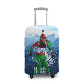 Чехол для чемодана 3D с принтом Биатлон в Екатеринбурге, 86% полиэфир, 14% спандекс | двустороннее нанесение принта, прорези для ручек и колес | biathlon | sport | winter | биатлон | биатлонисты | зимние виды спорта | спорт | стрельба