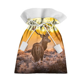 Новогодний 3D мешок с принтом Обернувшийся олень в Екатеринбурге, 100% полиэстер | Размер: 29*39 см | живой принт который выделит вас из любой толпызакат | животное | красота | лес | невероятно тёплый | олень | рога | тайга