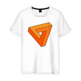 Мужская футболка хлопок с принтом Triangle Color в Екатеринбурге, 100% хлопок | прямой крой, круглый вырез горловины, длина до линии бедер, слегка спущенное плечо. | 