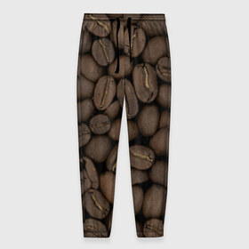 Мужские брюки 3D с принтом Кофе в Екатеринбурге, 100% полиэстер | манжеты по низу, эластичный пояс регулируется шнурком, по бокам два кармана без застежек, внутренняя часть кармана из мелкой сетки | зёр | зерно | кофе | макро | обои | текстуры | фон | фото