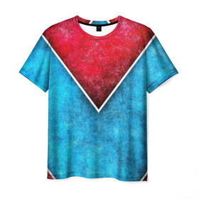Мужская футболка 3D с принтом Grunge в Екатеринбурге, 100% полиэфир | прямой крой, круглый вырез горловины, длина до линии бедер | гранж | красный | полосы | текстуры