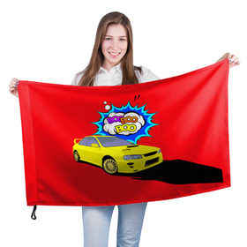 Флаг 3D с принтом Subaru Impreza в Екатеринбурге, 100% полиэстер | плотность ткани — 95 г/м2, размер — 67 х 109 см. Принт наносится с одной стороны | boobooboo | impreza | jdm | subaru | subaru impreza | бубубу | импреза | субару