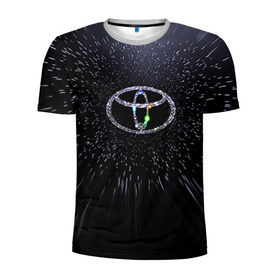 Мужская футболка 3D спортивная с принтом Toyota в Екатеринбурге, 100% полиэстер с улучшенными характеристиками | приталенный силуэт, круглая горловина, широкие плечи, сужается к линии бедра | space | toyota | космос | тоёта | тойота