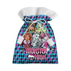 Подарочный 3D мешок с принтом Monster High в Екатеринбурге, 100% полиэстер | Размер: 29*39 см | монстер хай