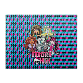 Обложка для студенческого билета с принтом Monster High в Екатеринбурге, натуральная кожа | Размер: 11*8 см; Печать на всей внешней стороне | монстер хай