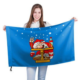 Флаг 3D с принтом Дед мороз в Екатеринбурге, 100% полиэстер | плотность ткани — 95 г/м2, размер — 67 х 109 см. Принт наносится с одной стороны | happy new year | new year | santa | santa claus | дед мороз | новый год | с новым годом | санта клаус | снежинки