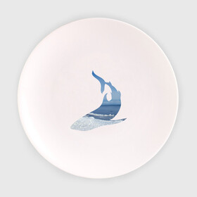 Тарелка с принтом Winter shark в Екатеринбурге, фарфор | диаметр - 210 мм
диаметр для нанесения принта - 120 мм | акула | зима | лед | пляж